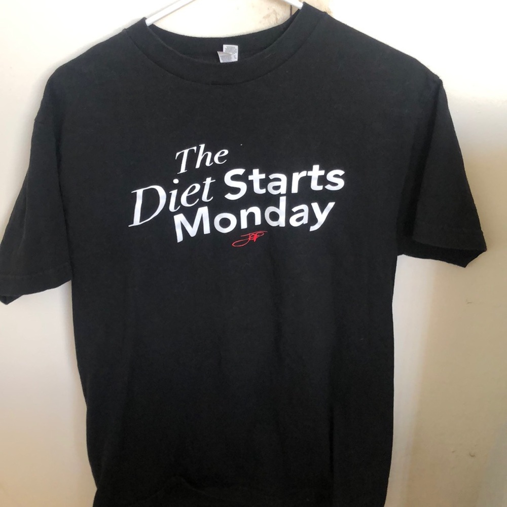 “The diet starts Monday” Black tee